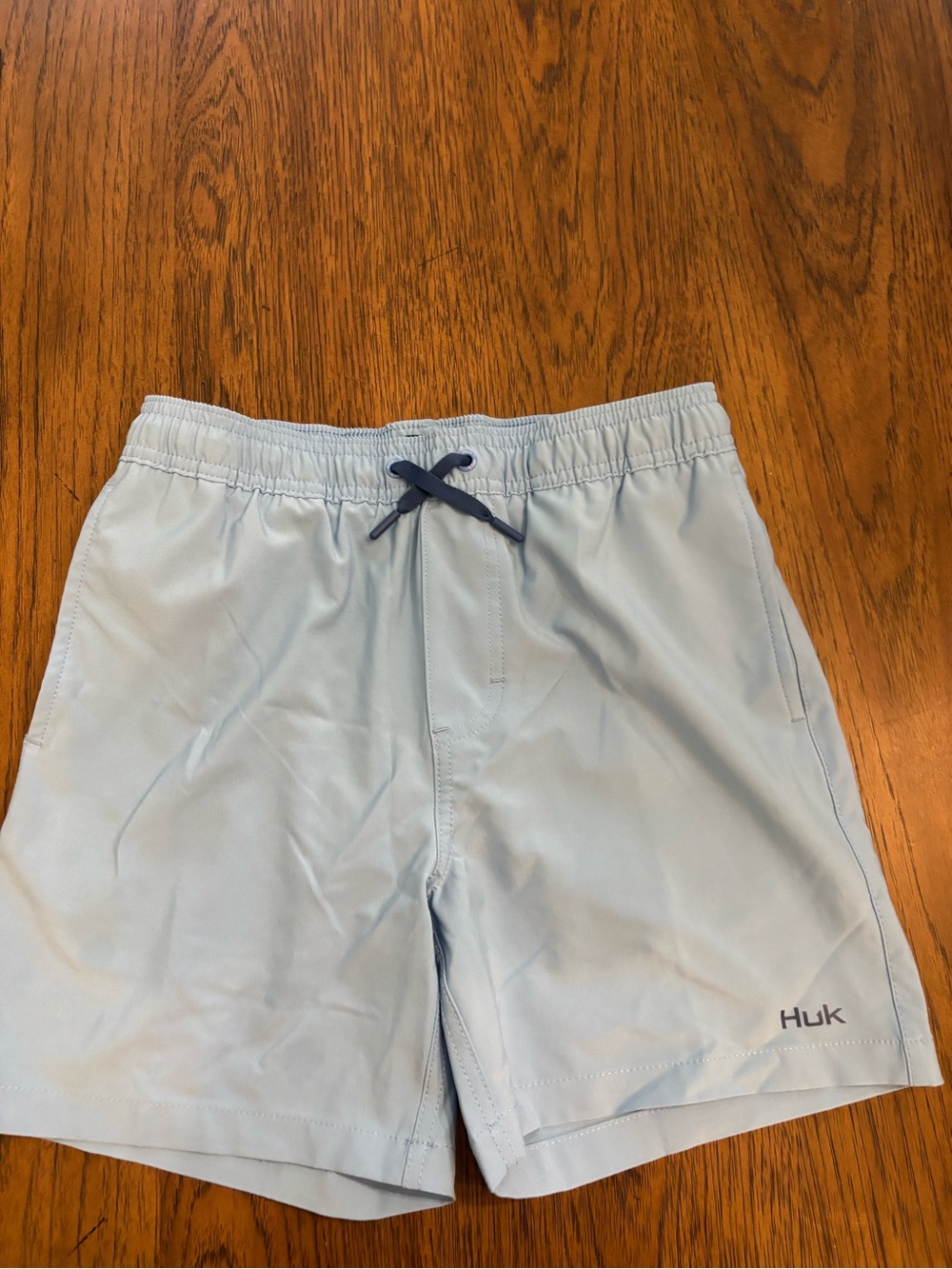 Huk Pale Blue Swim Trunks with Navy Drawstring